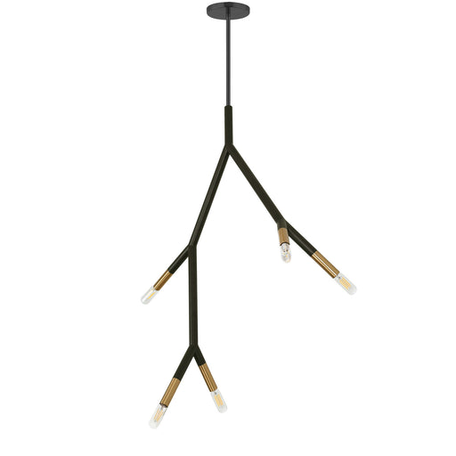 MOR-125P-MB-AGB- Morgan 5-Light Pendant in Matte Black by Dainolite