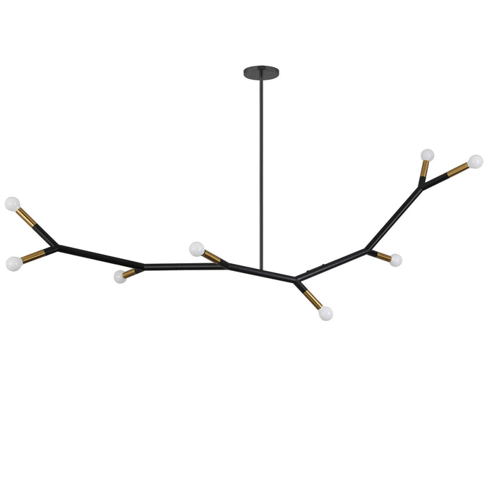 MOR-608HP-MB-AGB- Morgan 8-Light Pendant in Matte Black by Dainolite