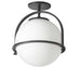 PAO-121SF-MB- Paola 1-Light Semi-Flush Mount in Matte Black by Dainolite