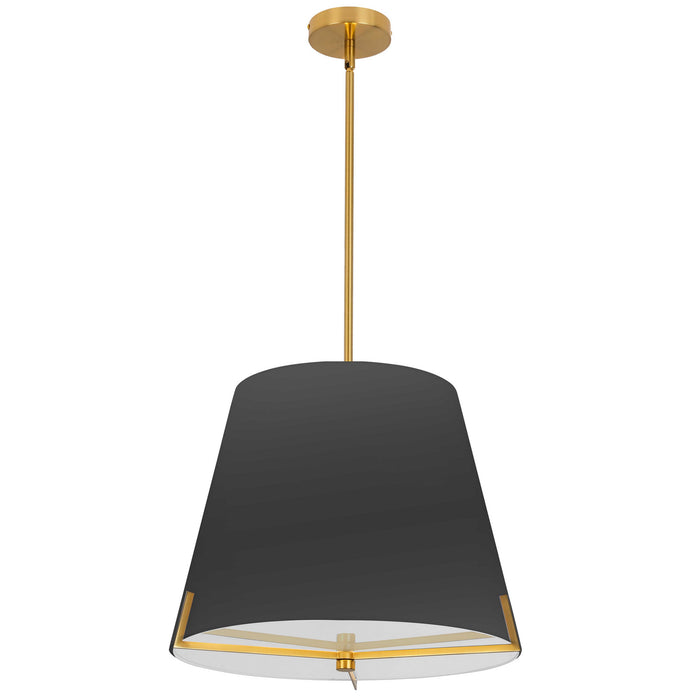 PST-184P-AGB-BK- Preston 4-Light Pendant in Black by Dainolite