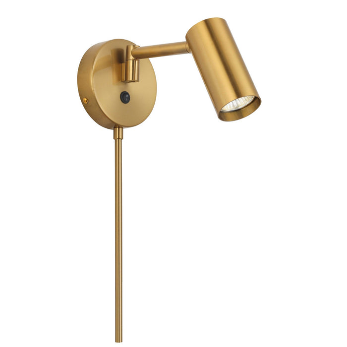 Stanly One Light Wall Swing Arm Spotlight in Aged Brass