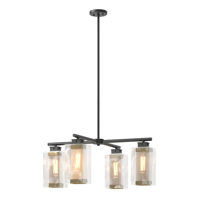 Polaris Outdoor 4-Light Pendant in Coastal Black with Coastal Gold Accent - 364213-SKT-MULT-80-70-ZM0093 by Hubbardton Forge