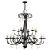 40870-04- Daphne 18-Light Chandelier in Black with Antique Brass by Livex Lighting