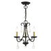 40873-04- Daphne 3-Light Mini Chandelier in Black with Antique Brass by Livex Lighting