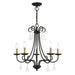 40875-04- Daphne 5-Light Chandelier in Black with Antique Brass by Livex Lighting