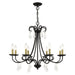 40878-04- Daphne 8-Light Chandelier in Black with Antique Brass by Livex Lighting