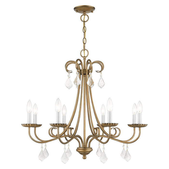 40878-48- Daphne 8-Light Chandelier in Antique Gold Leaf by Livex Lighting