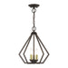 40923-92- Prism 3-Light Semi-Flush / Pendant in English Bronze with Antique Brass by Livex Lighting