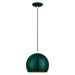 41181-97- Piedmont 1-Light Pendant in Shiny Hunter Green with Polished Chrome by Livex Lighting