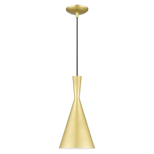 41185-33- Waldorf 1-Light Pendant in Soft Gold with Polished Brass by Livex Lighting