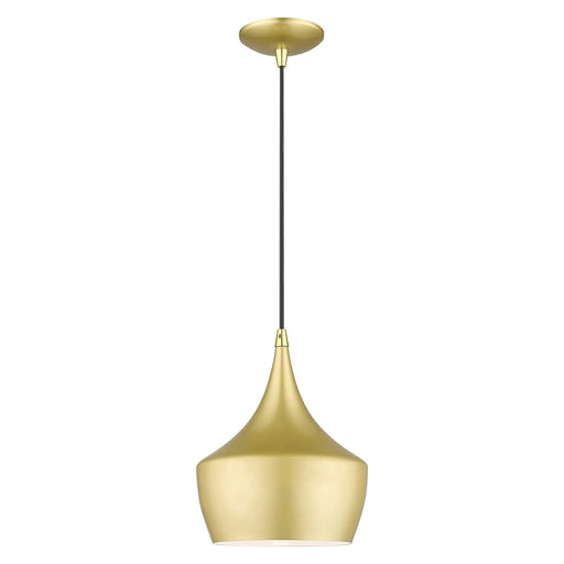 41186-33- Waldorf 1-Light Pendant in Soft Gold with Polished Brass by Livex Lighting