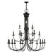 42688-04- Estate 21-Light Chandelier in Black by Livex Lighting