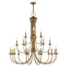 42688-48- Estate 21-Light Chandelier in Antique Gold Leaf by Livex Lighting