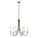 Simple Sweep 6 Arm Chandelier in Bronze - 101160-SKT-05 by Hubbardton Forge