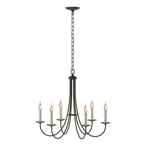 Simple Sweep 6 Arm Chandelier in Dark Smoke - 101160-SKT-07 by Hubbardton Forge