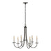 Simple Sweep 6 Arm Chandelier in Dark Smoke - 101160-SKT-07 by Hubbardton Forge