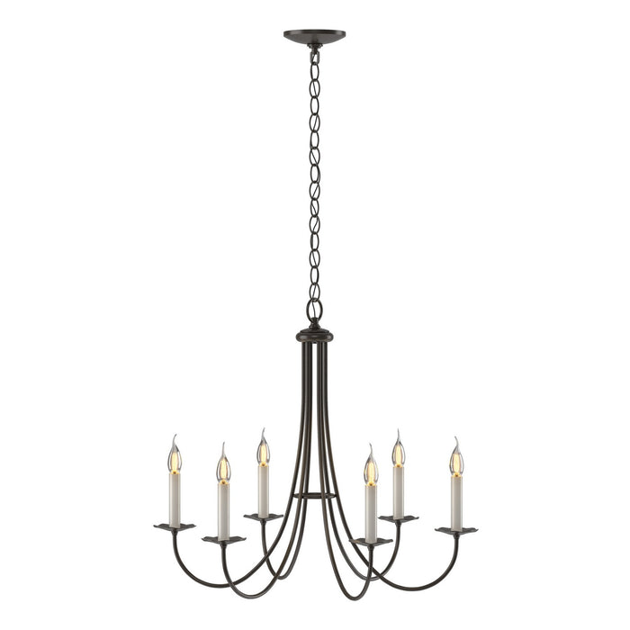 Simple Sweep 6 Arm Chandelier in Oil Rubbed Bronze - 101160-SKT-14 by Hubbardton Forge