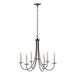 Simple Sweep 6 Arm Chandelier in Oil Rubbed Bronze - 101160-SKT-14 by Hubbardton Forge