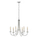 Simple Sweep 6 Arm Chandelier in Vintage Platinum - 101160-SKT-82 by Hubbardton Forge