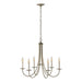 Simple Sweep 6 Arm Chandelier in Soft Gold - 101160-SKT-84 by Hubbardton Forge