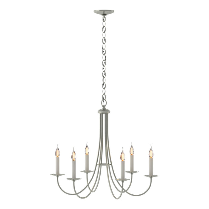 Simple Sweep 6 Arm Chandelier in Sterling - 101160-SKT-85 by Hubbardton Forge