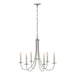 Simple Sweep 6 Arm Chandelier in Sterling - 101160-SKT-85 by Hubbardton Forge