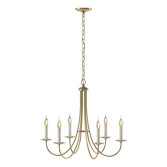 Simple Sweep 6 Arm Chandelier in Modern Brass - 101160-SKT-86 by Hubbardton Forge