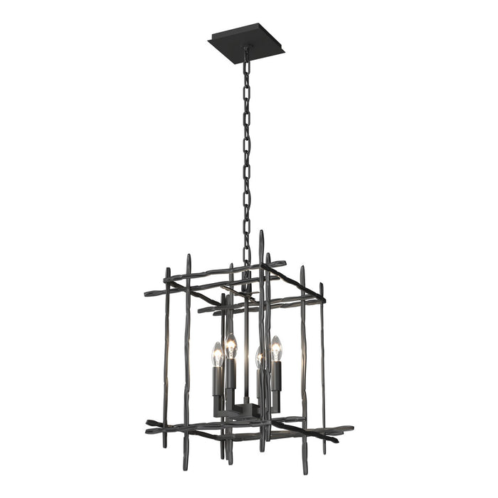 Tura 4-Light Small Chandelier in Black - 101315-SKT-10 by Hubbardton Forge