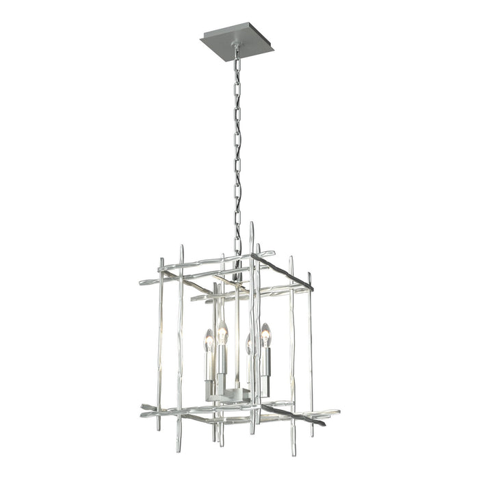 Tura 4-Light Small Chandelier in Vintage Platinum - 101315-SKT-82 by Hubbardton Forge