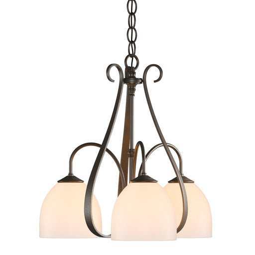 Sweeping Taper 3 Arm Chandelier in Bronze - 101441-SKT-05-GG0001 by Hubbardton Forge