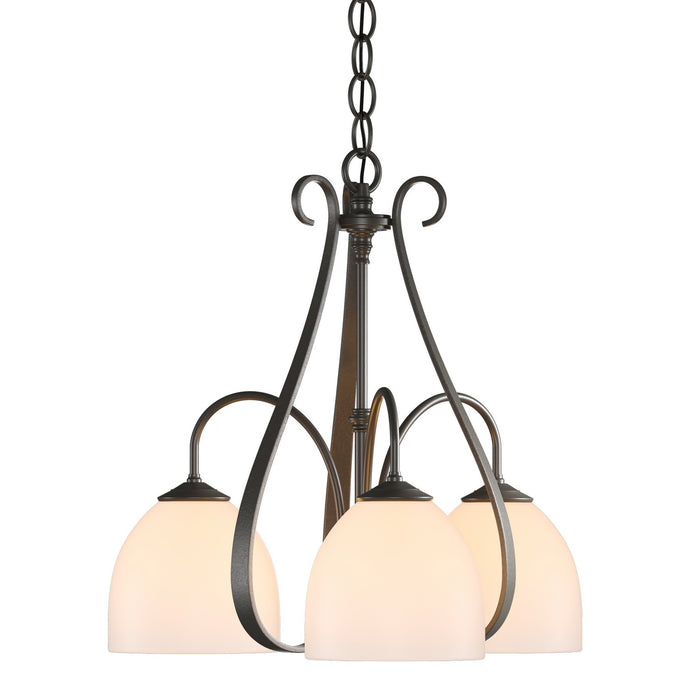 Sweeping Taper 3 Arm Chandelier in Dark Smoke - 101441-SKT-07-GG0001 by Hubbardton Forge