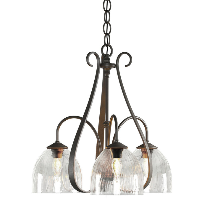 Sweeping Taper 3 Arm Chandelier in Dark Smoke - 101441-SKT-07-LL0001 by Hubbardton Forge