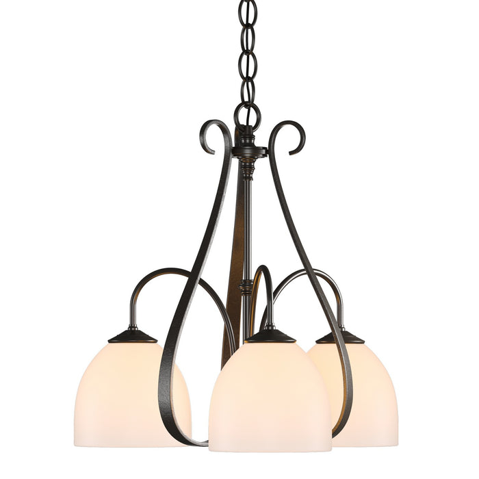 Sweeping Taper 3 Arm Chandelier in Oil Rubbed Bronze - 101441-SKT-14-GG0001 by Hubbardton Forge