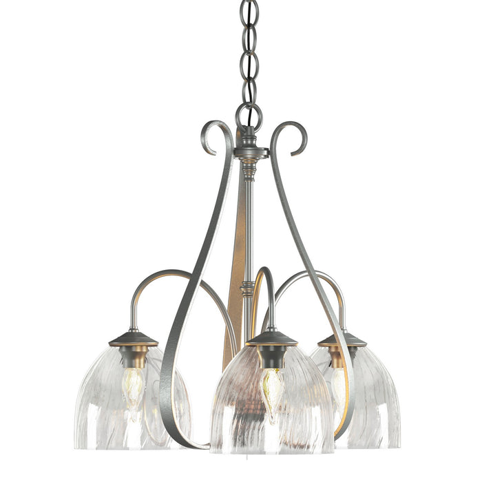 Sweeping Taper 3 Arm Chandelier in Vintage Platinum - 101441-SKT-82-LL0001 by Hubbardton Forge