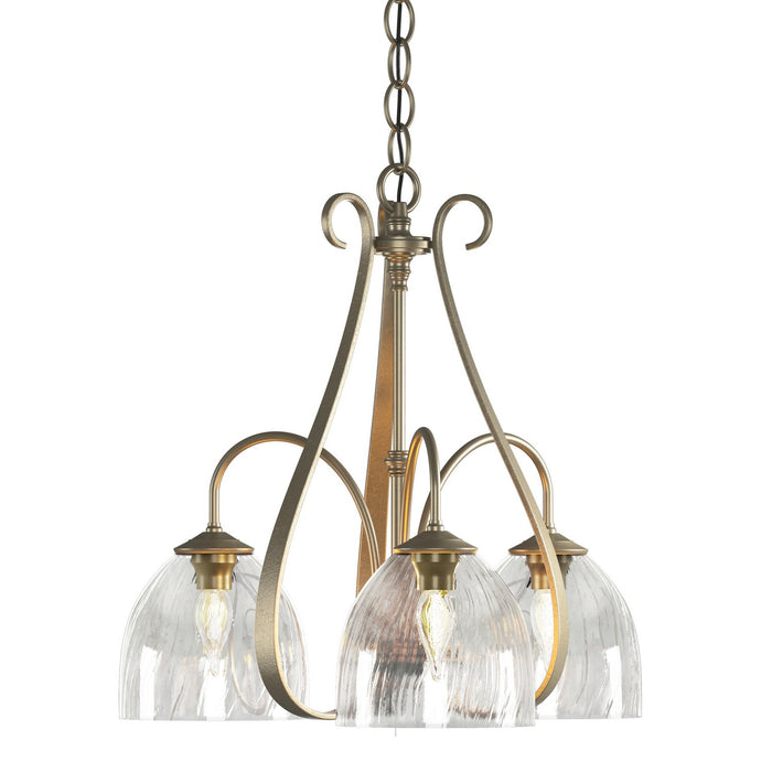 Sweeping Taper 3 Arm Chandelier in Soft Gold - 101441-SKT-84-LL0001 by Hubbardton Forge