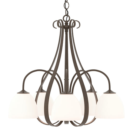 Sweeping Taper 5 Arm Chandelier in Bronze - 101445-SKT-05-GG0001 by Hubbardton Forge