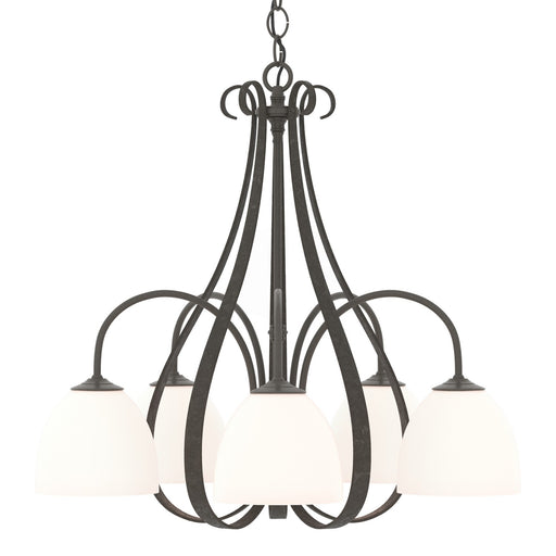 Sweeping Taper 5 Arm Chandelier in Dark Smoke - 101445-SKT-07-GG0001 by Hubbardton Forge