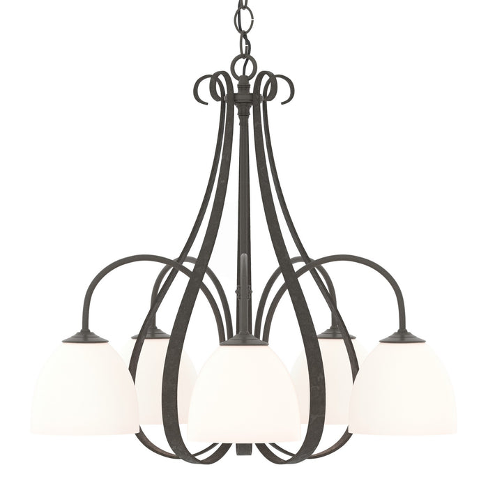 Sweeping Taper 5 Arm Chandelier in Dark Smoke - 101445-SKT-07-GG0001 by Hubbardton Forge