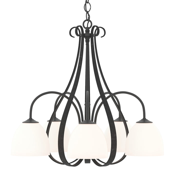 Sweeping Taper 5 Arm Chandelier in Black - 101445-SKT-10-GG0001 by Hubbardton Forge