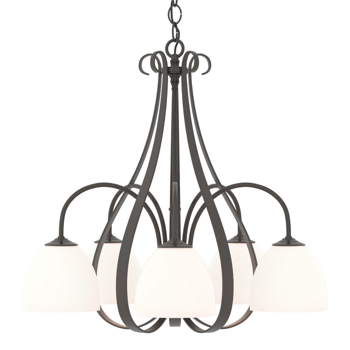 Sweeping Taper 5 Arm Chandelier in Oil Rubbed Bronze - 101445-SKT-14-GG0001 by Hubbardton Forge