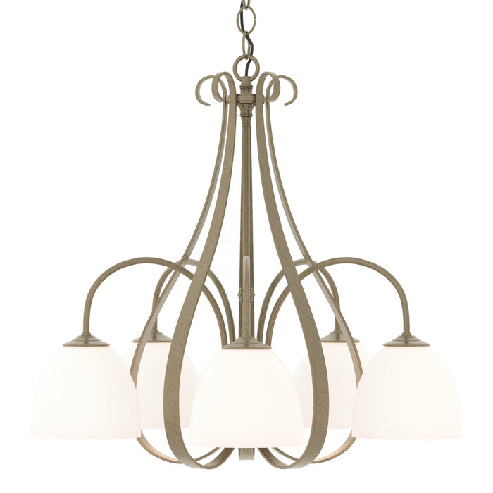 Sweeping Taper 5 Arm Chandelier in Soft Gold - 101445-SKT-84-GG0001 by Hubbardton Forge