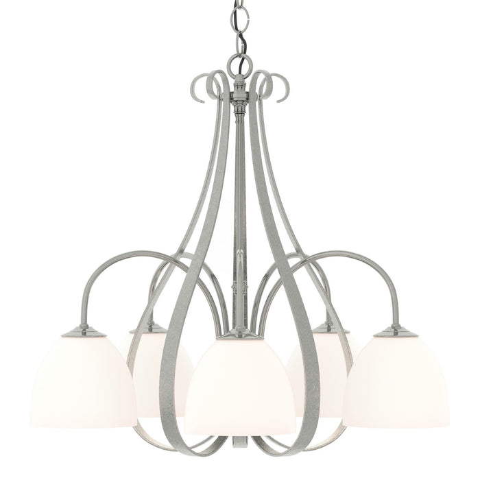 Sweeping Taper 5 Arm Chandelier in Sterling - 101445-SKT-85-GG0001 by Hubbardton Forge