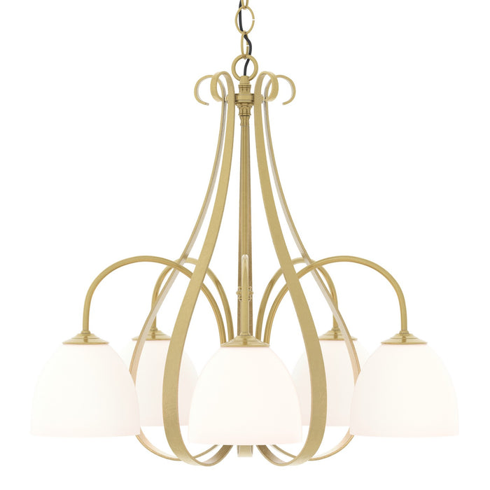 Sweeping Taper 5 Arm Chandelier in Modern Brass - 101445-SKT-86-GG0001 by Hubbardton Forge