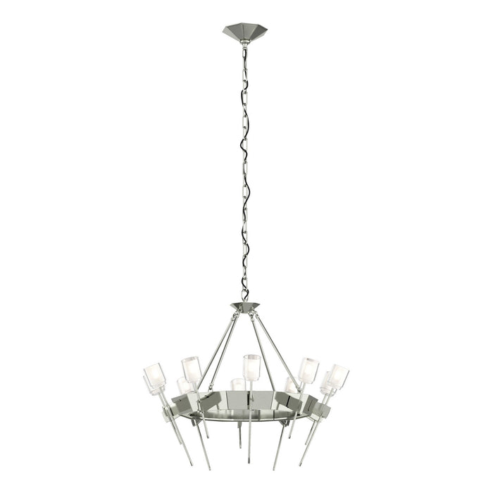 Echo 10-Light Circular Chandelier in Sterling - 101525-SKT-85-YC0369 by Hubbardton Forge