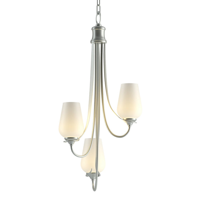 Flora 3 Arm Chandelier in Vintage Platinum - 103033-SKT-82-GG0303 by Hubbardton Forge