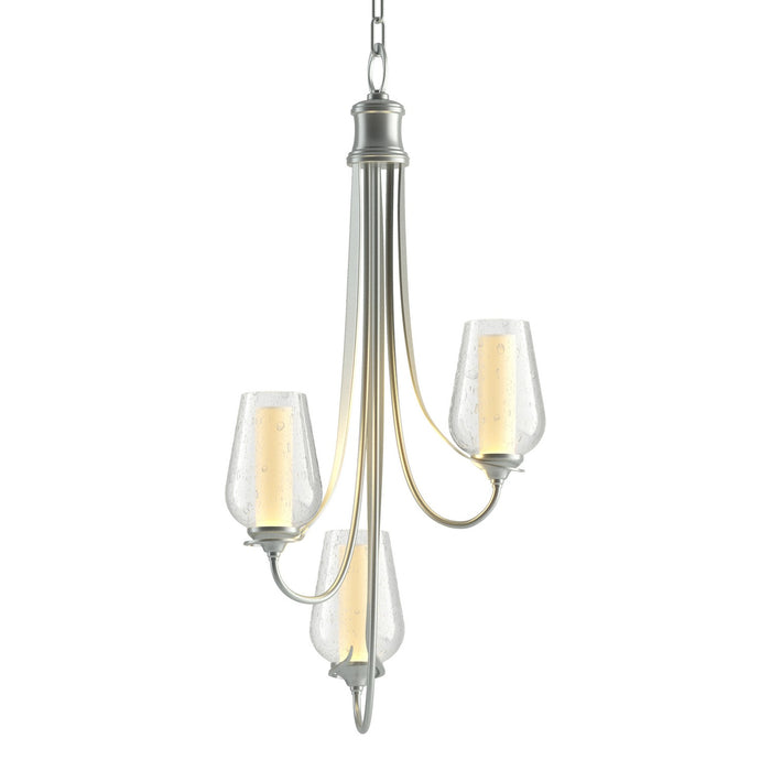 Flora 3 Arm Chandelier in Vintage Platinum - 103033-SKT-82-ZS0354 by Hubbardton Forge