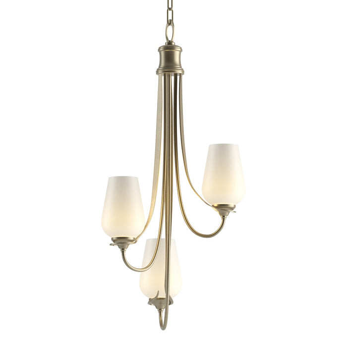 Flora 3 Arm Chandelier in Soft Gold - 103033-SKT-84-GG0303 by Hubbardton Forge