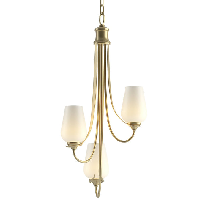 Flora 3 Arm Chandelier in Modern Brass - 103033-SKT-86-GG0303 by Hubbardton Forge