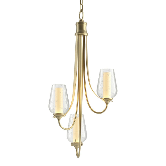 Flora 3 Arm Chandelier in Modern Brass - 103033-SKT-86-ZS0354 by Hubbardton Forge