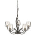 Flora 5 Arm Chandelier in Dark Smoke - 103040-SKT-07-ZM0236 by Hubbardton Forge